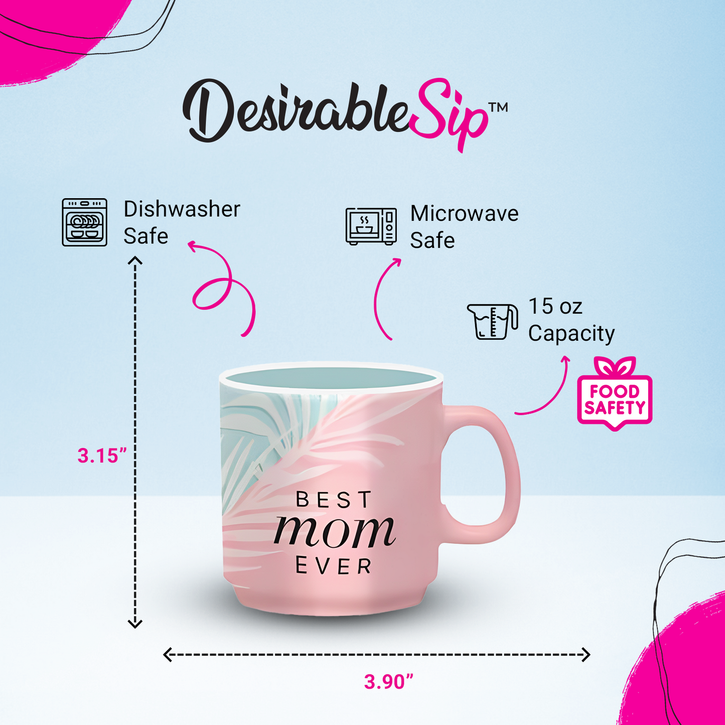 Stoneware "Best Mom Ever" Mug 12 OZ